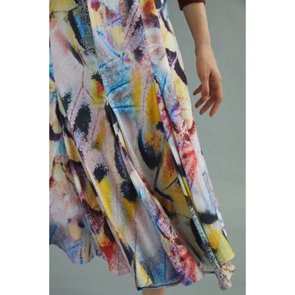 NEW Anthropologie Midi Skirt Multi-Color Print - Size 10 - Picture 2 of 8